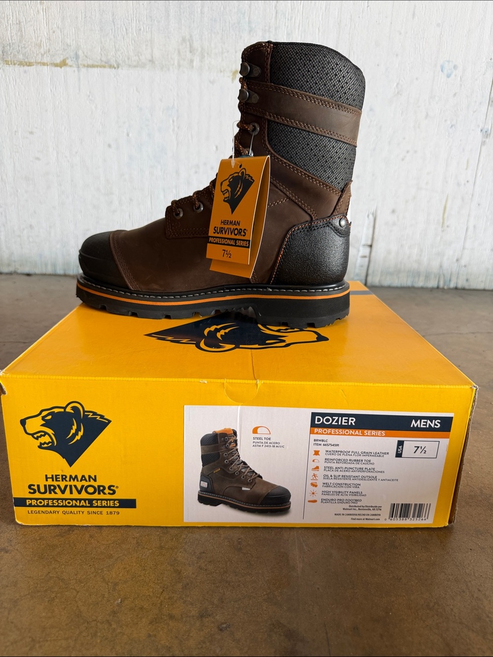 Dozier Men's Brown Work Steel Toe Boots. Size 7.5 NIB